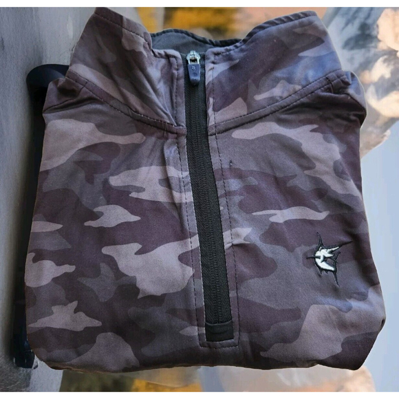 White Water Mens Fishing Shirt 1/4 Zip Small Pullover Long Sleeves Camo Logo - Picture 1 of 9